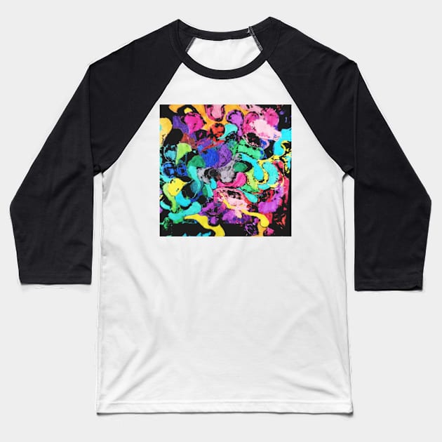 Joy abstract colorful digital painting Baseball T-Shirt by katerina-ez
